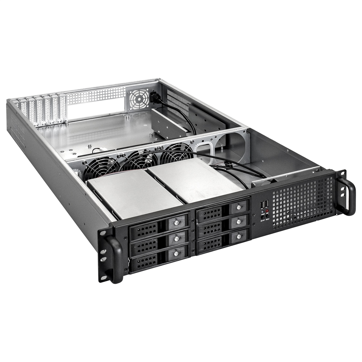 Серверный корпус ExeGate Pro 2U660-HS06, В стойку, глубина 660, высота 89, 2U